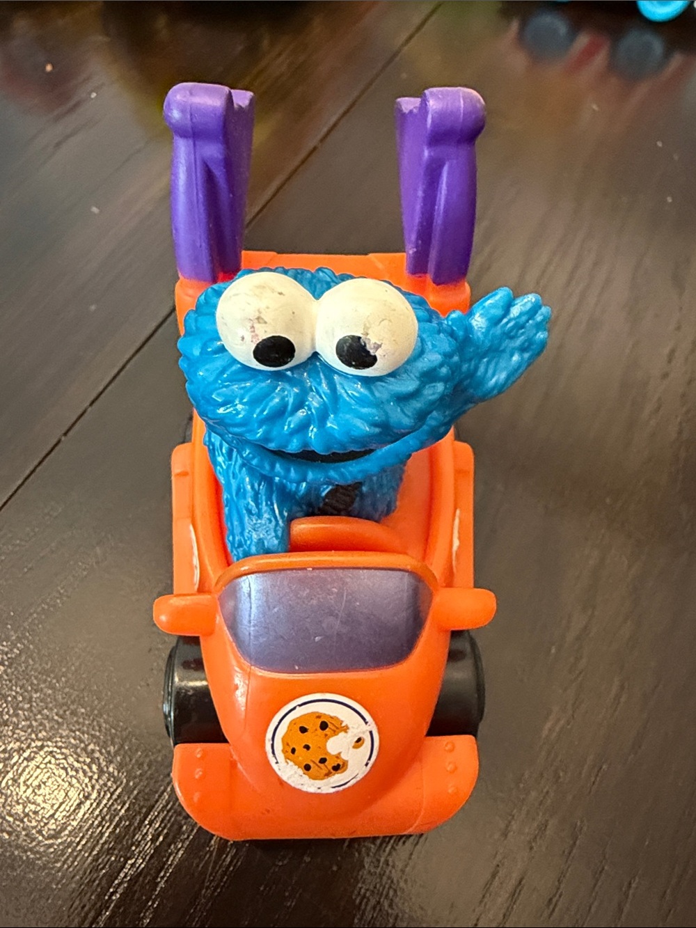 Sesame Street Cookie Monster Blue Figure in Orange Toy Car - Kids Toys